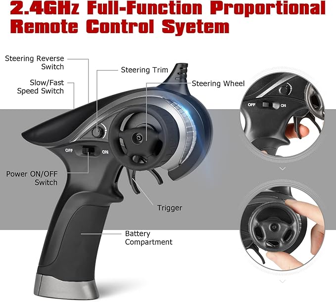 HAIBOXING 1:18 Scale RC Monster Truck 18859 36km/h Speed 4X4 Off Road Remote Control Truck,Waterproof Electric Powered RC Cars All Terrain Toys Vehicle with 2 Batteries,Xmas Gifts for Kid and Adults
