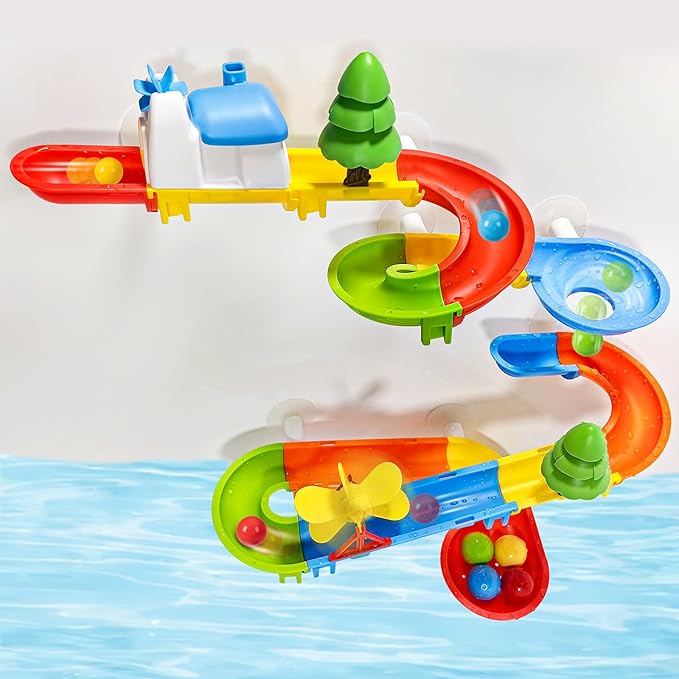 Bath Toys, DIY Fun Splicing Tracks Bath Toys, Bathtub Bath Toys, Scene Building Bath Toys for Kids Toddler, Christmas Birthday Gift for Boys Girls