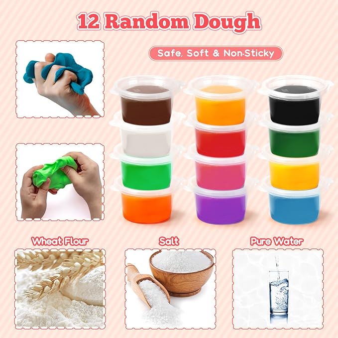 3 in 1 Dough Sets for Kids Ages 4-8, Dough Tools Kit with Ice Cream Noodle Hamburger Maker Machine, Kitchen Creations Art Crafts Food Play Toys for Boys Girls Kids Toddlers Ages 3+