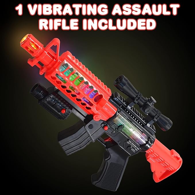 ArtCreativity Toy Rifle Vibrating Toy Guns for Boys, 13.25 Inch Light Up Fake Gun with Sounds, Immersive Vibration, and Batteries Included, Military Toy Machine Gun, Toy Guns for Boys 8-12