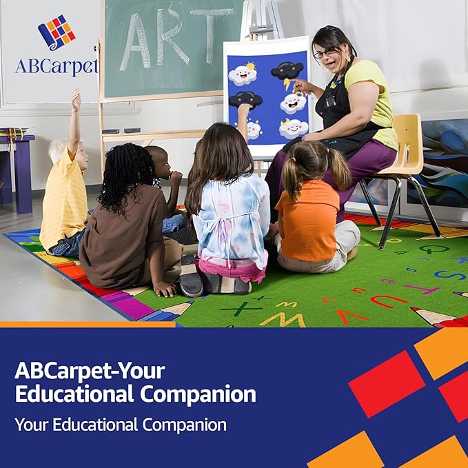 Thick Classroom Rug Kids Classroom Seating Rug 3.2x5 ft, Children's Classroom Preschool Rug Elementary,ABCarpet-RtZMYD-1510-MVC