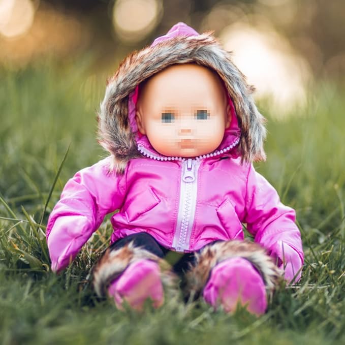 The Queen's Treasures 15 Inch Doll Clothes Designed for Use with Bitty Baby Dolls, Pink Snow Suit Jacket, Pants, Mittens and Boots, Compatible with American Girl's Bitty Baby Twins