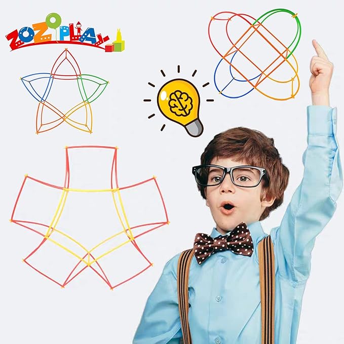 ZOZOPLAY Straw Constructor STEM Building Toys 800 Piece Straws and Connectors Building Sets Colorful Motor Skills Interlocking Plastic Engineering Toys Best Educational Toys Boy & Girl