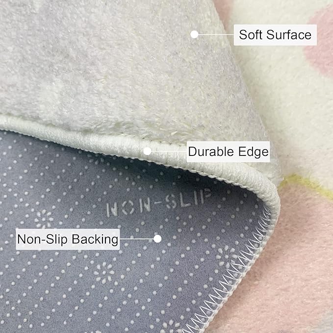 ABREEZE Kids Rug Play Mat Ultra Soft Rugs for Kids Room, 4'x5.3' Non Slip Cartoon Children Nursery Rug Baby Rug Area Rug Kids Carpet for Bedroom Decor Playroom Living Room