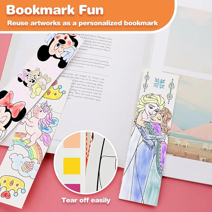 Paint with Water Coloring Books for Kids - 3 Pack, Pocket Mess Free Watercolor Painting Kit, Water Color Paint Set Arts and Crafts Gift for Girls Ages 4 5 6 7 8+, Travel Activity Toy