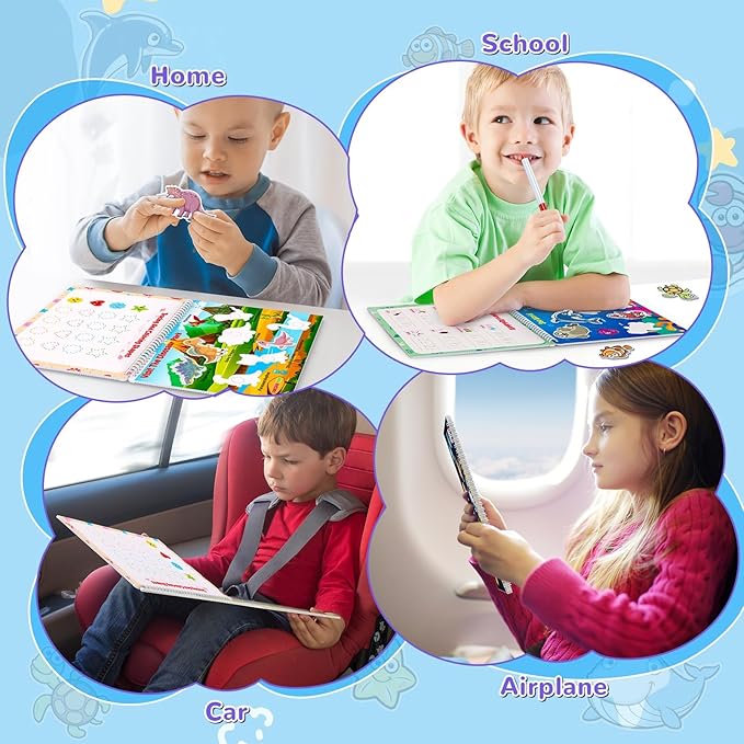 Busy Book for Toddlers 3+, Preschool Learning Activities with 30 Themes Prek Preschool Workbooks, Montessori Educational Learning Toys Activity Books for Christmas Birthdays Gifts Boys Girls