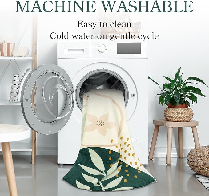 Lahome 4x6 Washable Lightweight Non-Slip Boho Botanical Print Rug - For Living Room, Bedroom, Dining Room