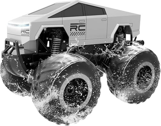 GoBang 1:16 Waterproof Cyber Truck Toy RC Car Monster Truck Toys Amphibious Remote Control Cars 4WD All Terrain Off-Road Trucks Pickup for 6 7 8 9 10 11 12 Year Old Boys Girls Toys Gifts Presents