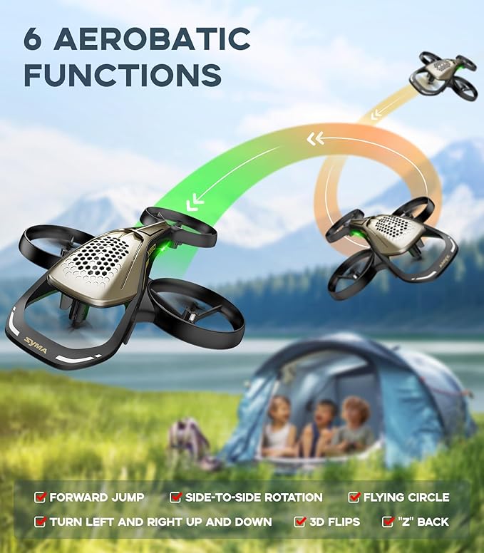 SYMA X990 Remote Control Helicopter, Aerobatic Airplane Toy for Kids, RC Drone with Altitude Hold and Safety Propeller Protection Cover,9 in Length