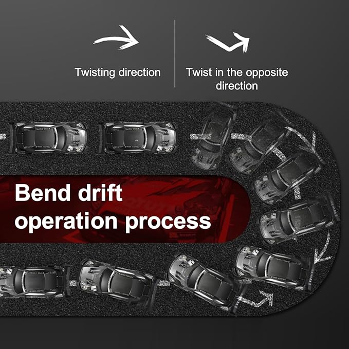 Remote Control Drift Car, 1:16 Scale Electric RC With LED Lights 2.4GHz 4WD 40km/h RTR High Speed Racing Sport Toy for Adults Boys Girls Kids Gifts (Black)