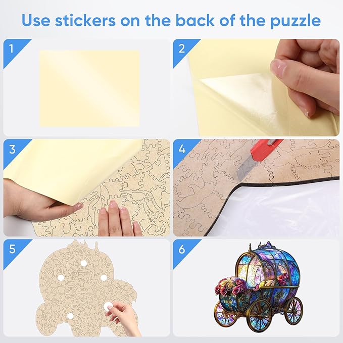 Jigsaw Puzzles 500 Pieces, Pumpkin Carriage Wooden Puzzles, 5MM Thick Unique Shaped Flower Brain Teaser Puzzles Birthday Gifts for Kids Family Game 16.5 * 16.9inch