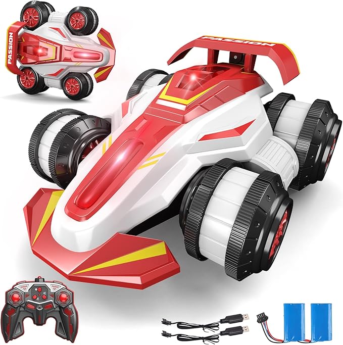 Upgraded Remote Control Car 360° Spins RC Car 2- in-1 Anti-Gravity RC Racer Wheelie Drift Stunt Car with Lights&Music Birthday Gifts Toys for 6 7 8 9 10 11 12 Year Old Boys