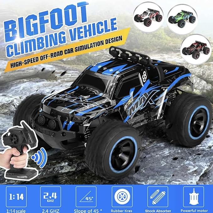 1:14 RC Car, Hobby RC Car, 36 KPH High-Speed 4WD RC Truck, 2.4 GHz Remote Control Car, All-Terrain Electric Vehicle, Off-Road Vehicle Boy Girls Birthday Toy for Kids, TDLORRC002B