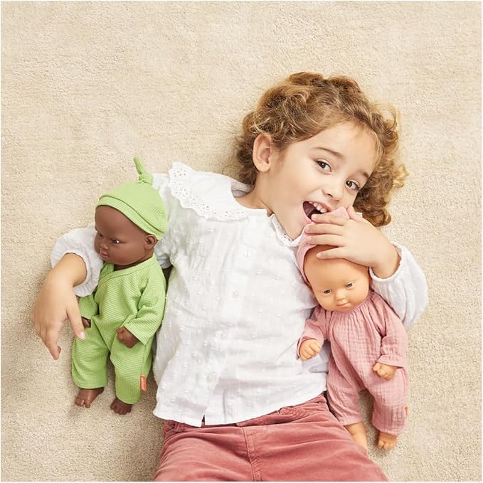 Miniland Doll 12 5/8'' Caucasian Boy Baby Doll with Down Syndrome (Polybag) -Made in Spain, Inclusive Anatomically Correct with Diverse Features, Handmade Baby Doll