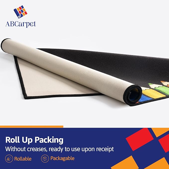 Classroom Rug 6'5"x8'5" Classroom Carpet for Preschool Education Daycare Rug Kids Playroom Carpet for Elementary, Kids Room