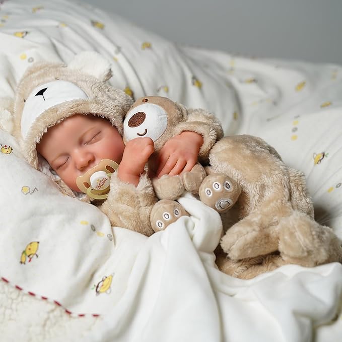 BABESIDE Lifelike Reborn Baby Dolls Boy - 17-Inch Baby Soft Body Realistic-Newborn Baby Doll Full Body Vinyl Real Life Baby Dolls with Toy Accessories