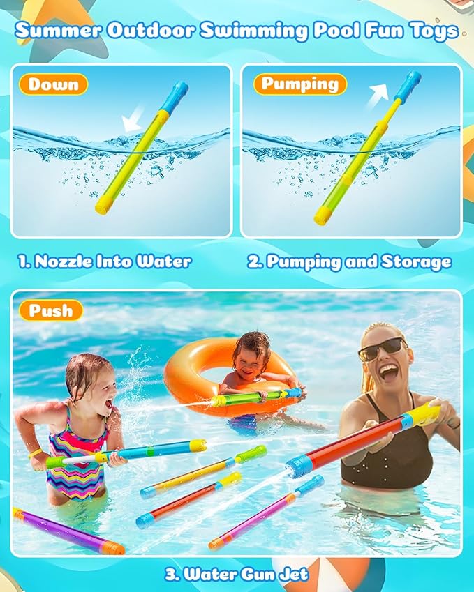 18pcs Water Gun Blaster Toys - Colorful Water Squirter for Kids 40ft Squirt Gun for 3-6-8-12 Girls BoysTeens Adults, Water Blaster for Swimming Pool Beach Oceans Summer Party Games Yards Outdoor