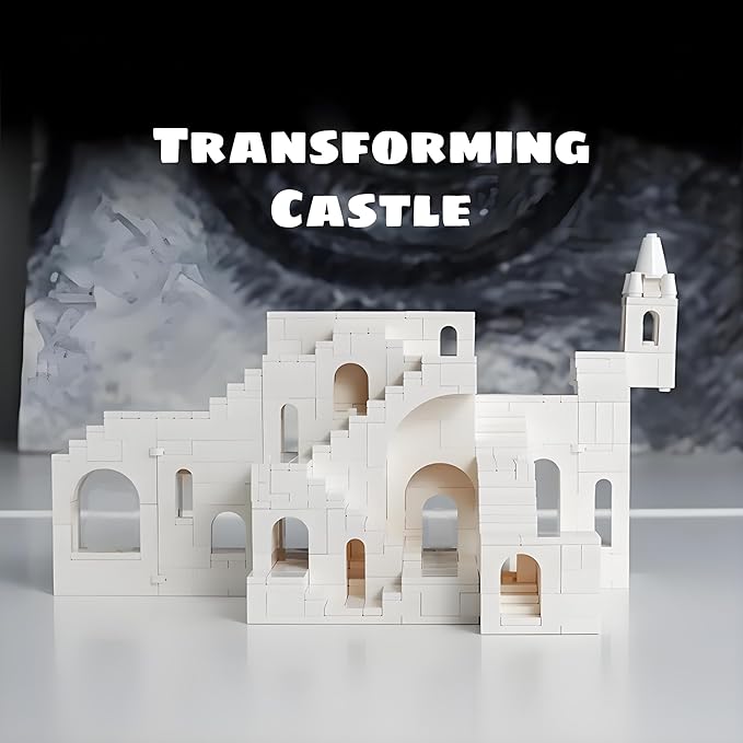 White Transforming Castle Building Block，Architecture Building Blocks（700PCS Gifts for Adults and Kids