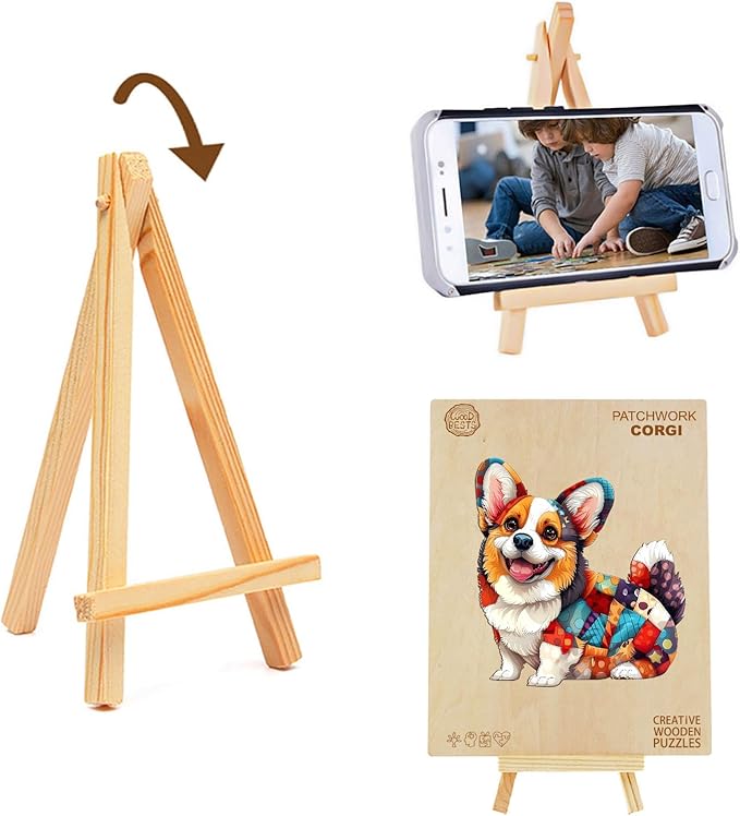 Wooden Puzzles for Adults, Wooden Jigsaw Puzzles for Adults Kids, Wood Puzzles Adult-Patchwork Corgi Unique Shaped Corgi Puzzle, Creative Birthday Gifts for Friends Family Game (11.4 * 10.4in 195pcs)