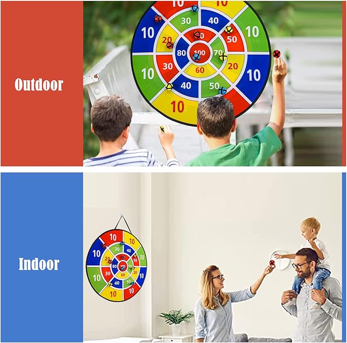 29" Kids Dart Board Game – Indoor & Outdoor Play, Party Carnival Game with 12 Sticky Balls & Darts, Easter Basket Stuffers, Fun Gift for Boys & Girls Ages 4-12