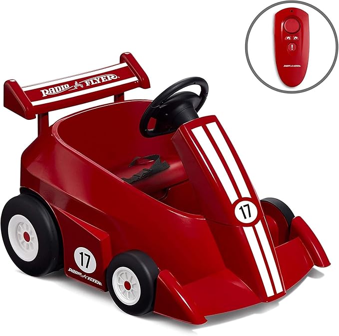 Radio Flyer Grow with Me Racer, Kids Battery Powered and Remote Control Ride On Toy, Red Toddler Ride On Toy for Ages 1.5-4 Years, Large