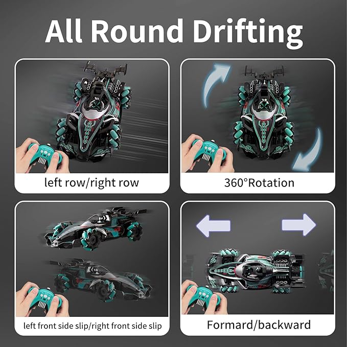 Gesture Sensing RC Stunt Car - Hand Controlled Remote Control Car 4WD Offroad 360° Rotation with Light Music Spray, RC Drift Car Toys for 6-12 Year Boys, Cool Birthday Gifts for Kids