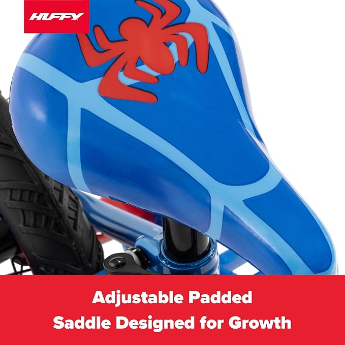 Huffy Disney and Marvel 12/16 Inch Boy's Bike for Kids, Multiple Color Options and Designs Available, Ideal for Ages 3+ Years Old, Removable Training Wheels, Adjustable Seat, Simple Coaster Brake