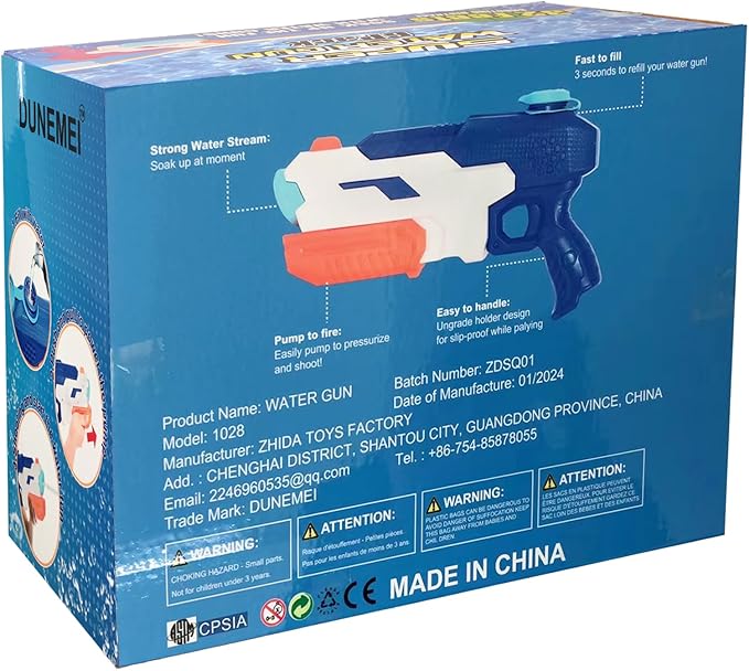600cc Water Gun for Kids Adults：6 Pack Squirt Blasters Super Water Gun Soaker with Long Range High Capacity for Boys Girls Summer Swimming Pool Beach Outdoor Water Fighting Play Toys Party Favors