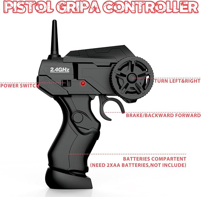 RC Drift Car, 2.4ghz 1/24 High Speed Remote Control Car RC Cars Drifting RC Car Racing Car Model Vehicle, 4WD Racing Car Toy Car with LED Lights for Boys Girls Adults (Red)