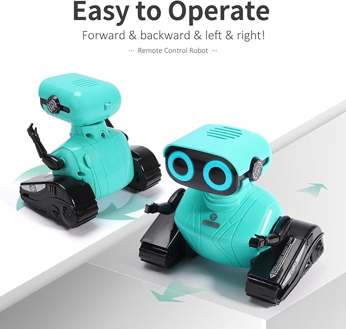 GILOBABY Robot Toys, Remote Control Robot Toy, RC Robots for Kids with LED Eyes, Flexible Head & Arms, Dance Moves and Music, Birthday Gifts for Boys Ages 3+ Years (Blue)