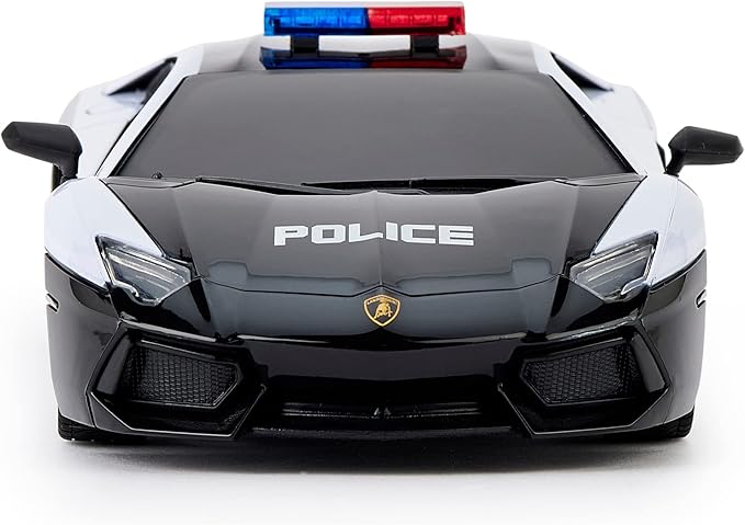 CMJ RC Cars Lamborghini Aventador LP700-4 Police Car Officially Licensed Remote Control Car 1:24 Scale Working Lights 2.4Ghz