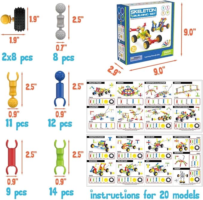 Building Blocks for Kids, STEM Toys for Boys and Girls, Fun Toy Playset for Creative Kids, Educational Activities (70 PCS)