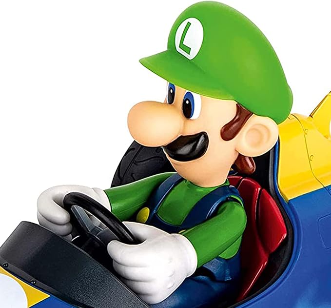 Carrera RC Official Licensed Mario Kart Mach 8 Luigi 1: 18 Scale 2.4 Ghz Remote Radio Control Car with Rechargeable Lifepo4 Battery - Kids Toys Boys/Girls, (Model: 181067)