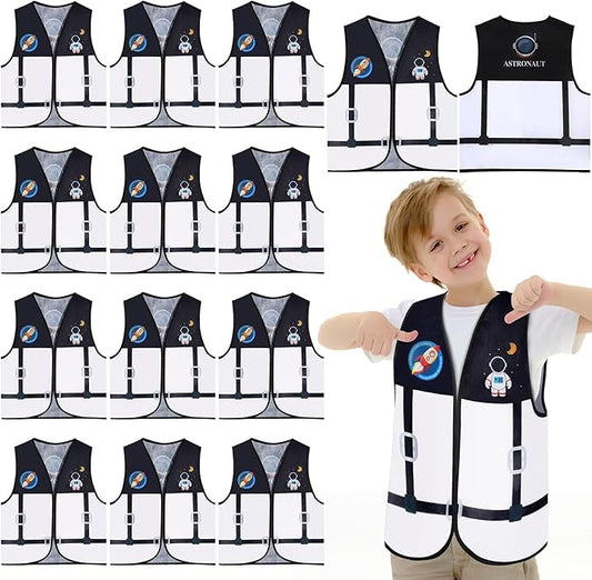 Panitay 12 Pcs Kids Community Helper Dress up Vest, Boy & Girl Career Cosplay Party Costume for Toddlers Occupation Role Play