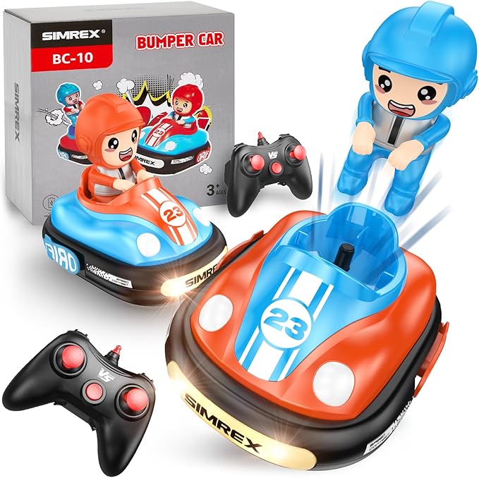 Remote Control Car for Boys and Girls, RC Bumper Car Toys with Light and Music, Rivals Battle Set for 2 Players, Gifts for Toddlers and Kids for 3 4 5 6 7 8 Years Olds