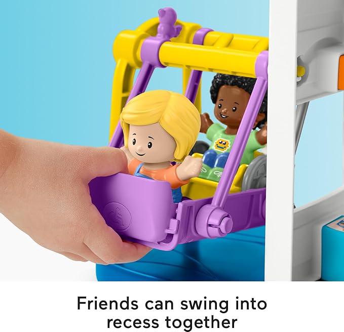 Fisher-Price Little People Toddler Playset Play for All School with 2 Figures & 2 Accessories for Preschool Pretend Play Ages 1+ Years