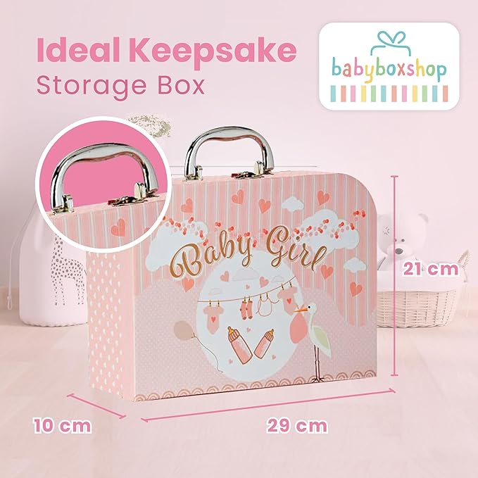Baby Box Shop Baby Shower Gifts for Girl, Newborn Essentials in a Pink Baby Girl Hamper for New Born