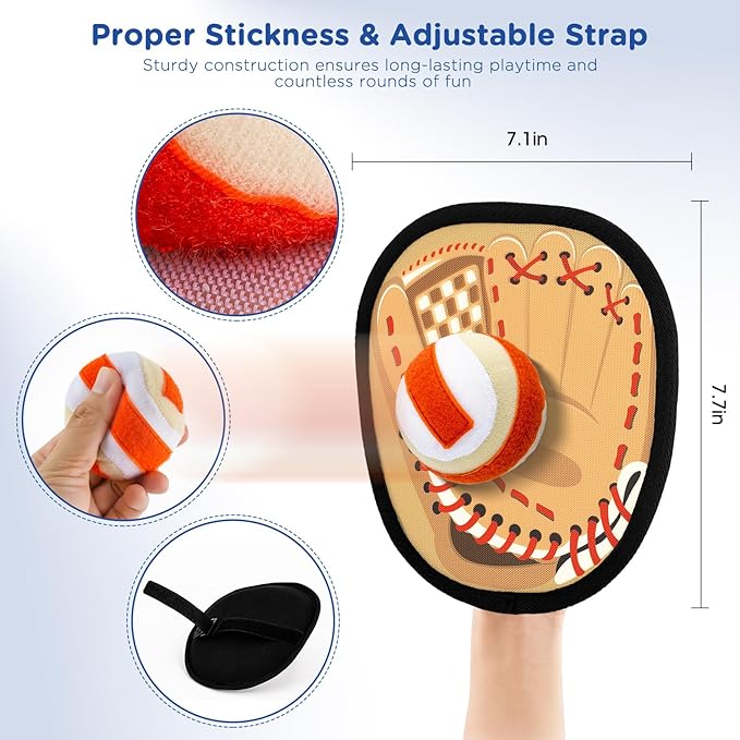 Aywewii Soft Toss and Catch Ball Set Toddler Toys Outdoor Games for 3 4 5+ Year Old Kids Boys Girls Outside Beach Pool Yard Baseball Training Glove Toys Games Easter Basket Stuffers Birthday Gifts