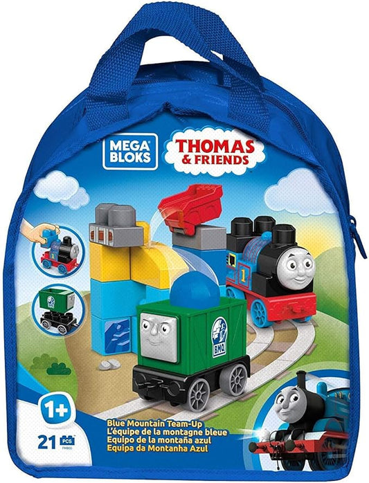 Mega Bloks Thomas & Friends Blue Mountain Team-Up with Big Building Blocks, Building Toys for Toddlers (21 Pieces)