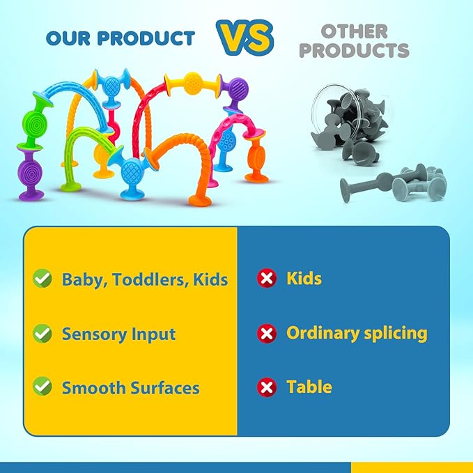 Bath Toys Suction Sensory Toys: 20 Pcs Silicone Suction Cup Toys - Bath Toys No Hole - Sensory Toys for Baby Toddlers