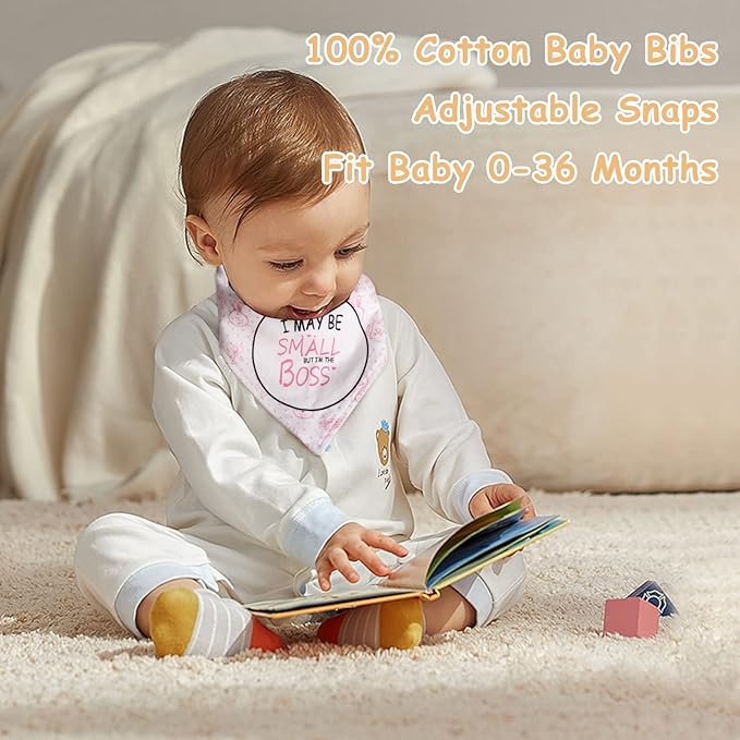 Baby Shower Gifts, Baby Girl Gifts Set Newborn Blanket Elephant Lovey Baby Security Blanket Wooden Rattle Toy, Funny Bibs Socks & Greeting Card, New Girls Baby Gift Basket Essentials