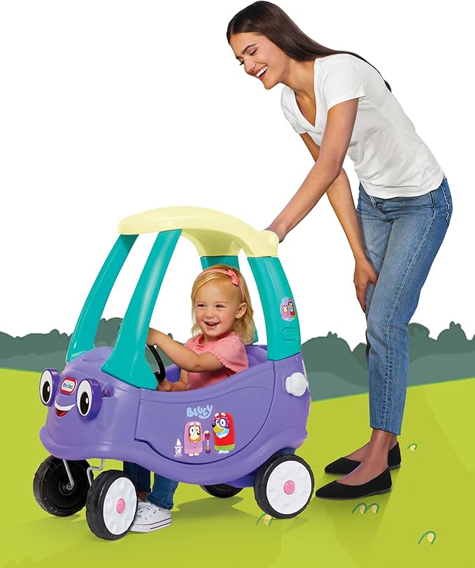 Little Tikes Bluey Grannies Car Coupe with 2 Accessories, Bluey Foot-to-Floor Ride-On, for Boys and Girls Ages 1.5-5 Years