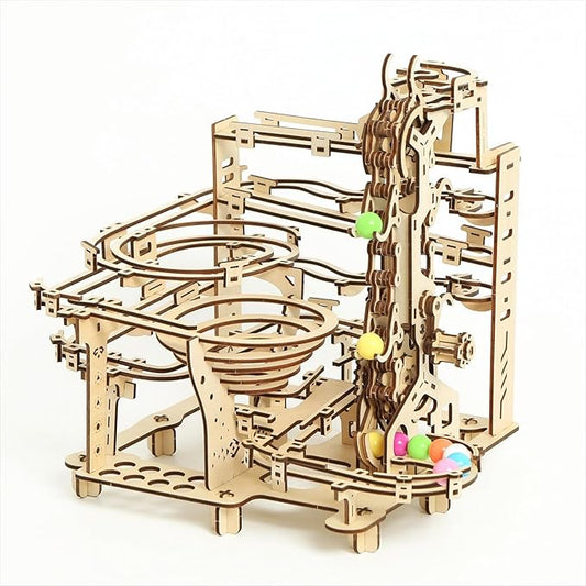 3D Wooden Puzzles Marble Run Set - Time Traveler Mechanical Model Kits with Motor, Brainteaser and Puzzle for Christmas/Birthday,Gifts for Adults and Teens to Build Combination