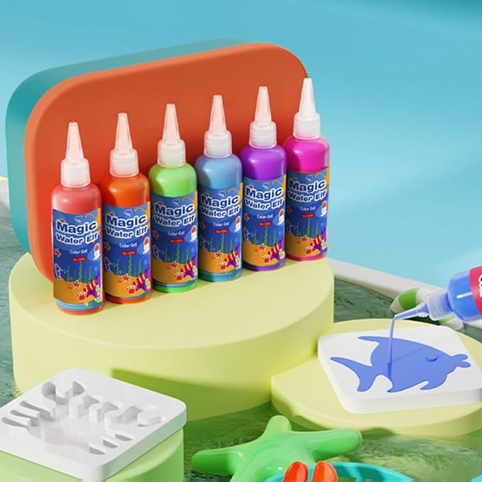Magic Water Elf Toy Kit for Kids - Aqua Fairy Water Gel Kit - 12 Colors*100ml Squishy Maker Set - 12 Shape Molds - Arts & Crafts Water Elf Creation kit - Children's DIY Marine Life (12 Colors)