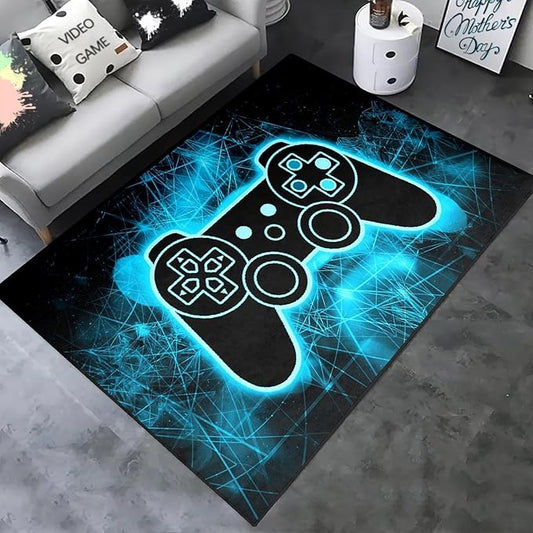 Gaming Video Game Area Rugs for Boys Teens Modern Cool Tech Style Gaming Room Home Decor Gamer Controller Gamepad Pattern Area Rug Floor Carpet Bathroom Mat for Leisure/Living/Bedroom