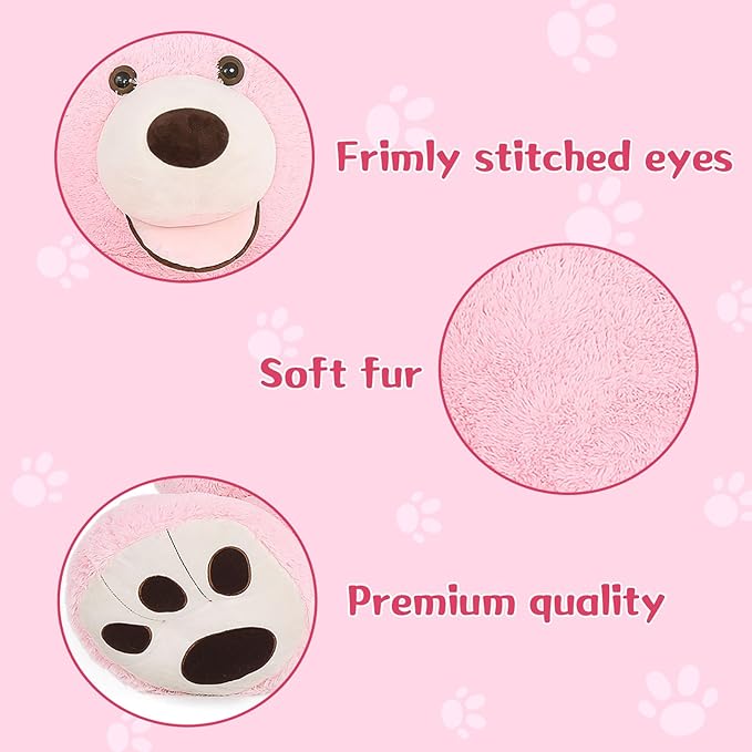 MorisMos Giant Teddy Bear Plush 5ft, Huge Pink Teddy Bears for Girlfriend, 5 Foot Large Big Bear Gifts, Baby Shower, Birthday