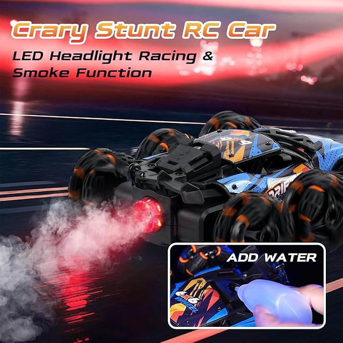 Gesture Sensing Rc Stunt Car With Light & Music, 2.4GHz Drift Stunt Remote Control Cars, 6WD Double Sided 360° Rotating Transform Off Road RC Stunt Car, Toy Car for 6-12 Year Old Boys & Girls