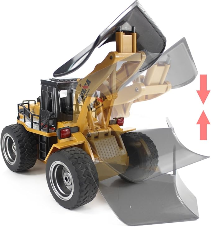 fisca RC Truck Remote Control Snow Plow 6 Channel 2.4G Alloy Snow Sweeper Vehicle 4WD Tractor Toy with Lights for Kids