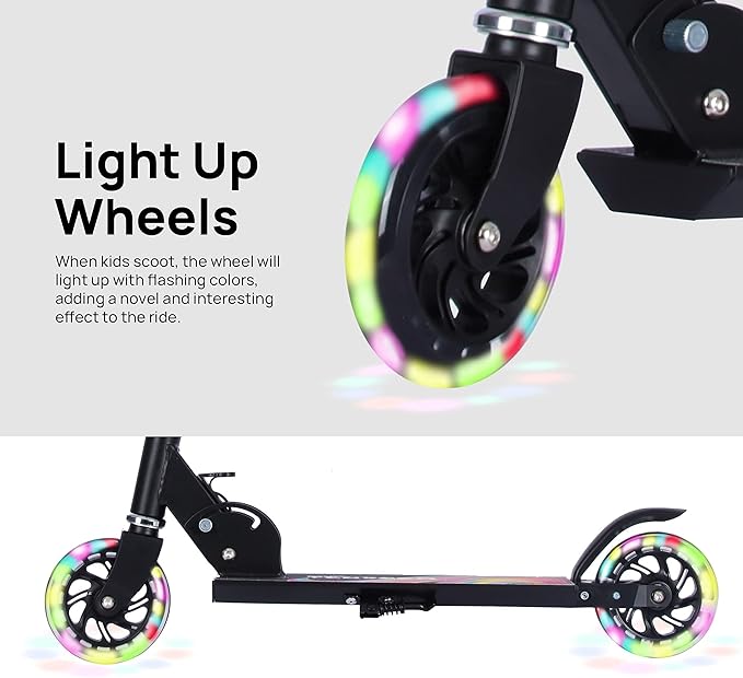 TENBOOM Scooter Toys for Kids Ages 6-12/3-5, Christmas Birthday Gifts for Girls Boys, Easy Folding Kids Scooter with 3 Levels Adjustable Handlebar