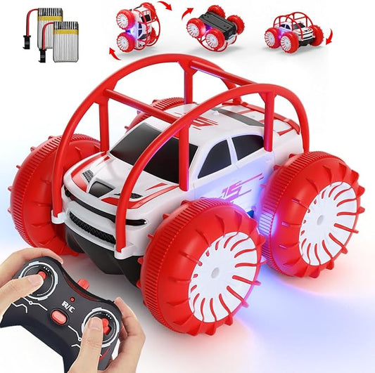 MaxTronic Amphibious Remote Control Car for Kids,Rechargeable RC Stunt Car Toy 2.4Ghz 360° Flips Rotation 15KM/H 4WD All Terrain Offroad Truck for Girls Boys 3 4 5 6 7 8 9 10 11 12